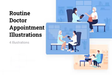 Routine Doctor Appointment Illustration Pack