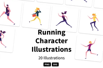 Running Character Illustration Pack