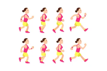 Running Girl Illustration Pack