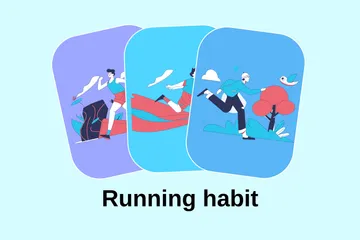 Running Habit Illustration Pack