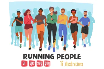 Running People Illustration Pack