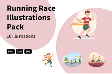 Running Race Illustration Pack