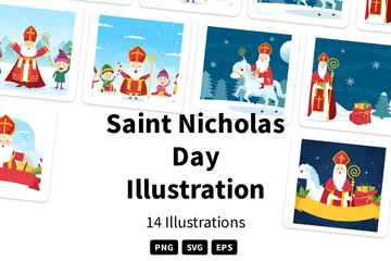 Saint Nicholas Day Illustration Illustration Pack