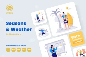 Saisons et météo Pack d'Illustrations