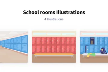Salas escolares Pacote de Ilustrações