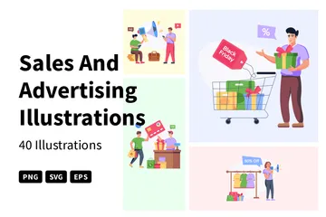 Sales And Advertising Illustration Pack