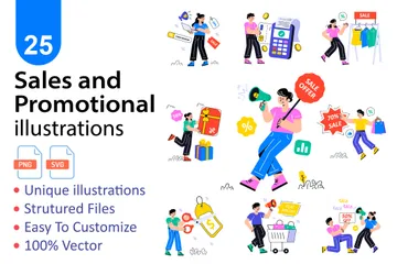 Sales And Promotional Illustration Pack