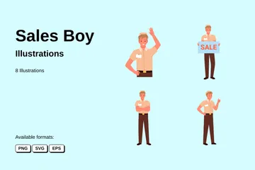 Sales Boy Illustration Pack