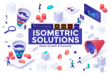 Sales Growth And Funnels Illustration Pack