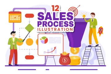 Sales Process Illustration Pack