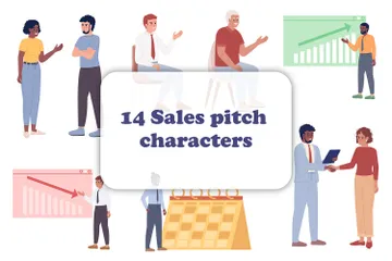 Salespeople And Customers Illustration Pack