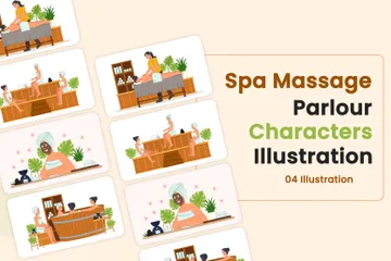 Salón de masajes spa Paquete de Ilustraciones
