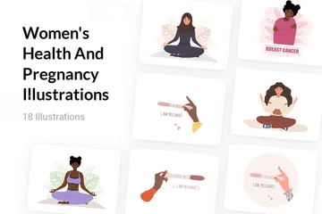Salud de la mujer y embarazo Paquete de Ilustraciones