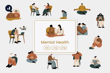 Salud mental Paquete de Ilustraciones