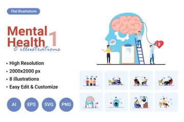 Salud mental Paquete de Ilustraciones