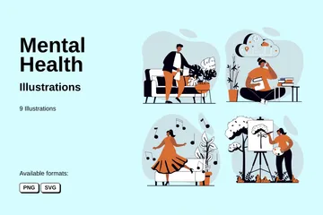 Salud mental Paquete de Ilustraciones