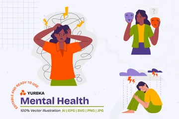 Salud mental Paquete de Ilustraciones