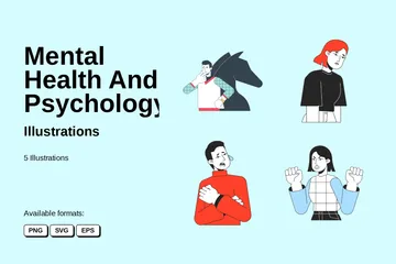 Salud Mental Y Psicología Paquete de Ilustraciones