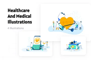 Atención sanitaria y médica Paquete de Ilustraciones