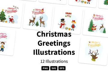 Salutations de Noël Pack d'Illustrations