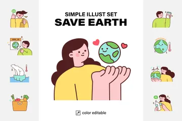 Salvar la Tierra Paquete de Ilustraciones