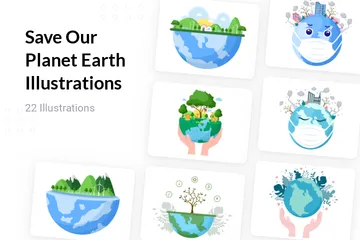 Salva nuestro planeta Tierra Paquete de Ilustraciones