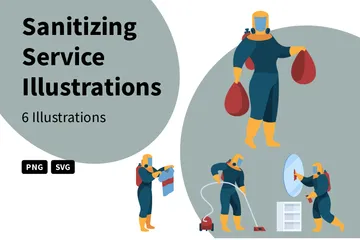 Sanitizing Service Illustration Pack