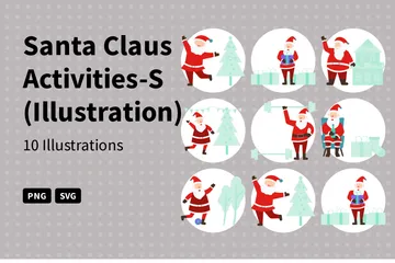 Santa Claus Activities Illustration Pack