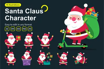Santa Claus Character Illustration Illustration Pack