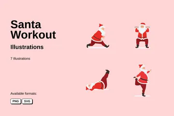 Santa Workout Illustration Pack