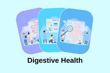 Santé digestive Pack d'Illustrations