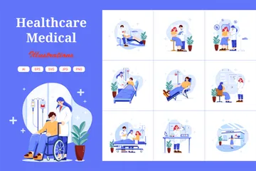 Soins de santé et médecine Pack d'Illustrations