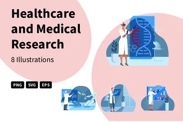 Soins de santé et recherche médicale Pack d'Illustrations