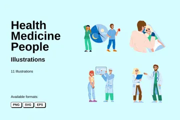 Santé Médecine Personnes Pack d'Illustrations