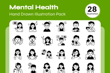 Santé mentale Pack d'Illustrations