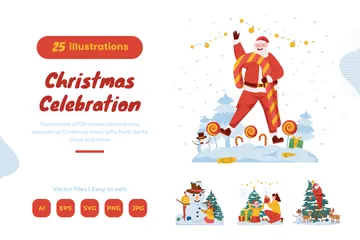 Celebração do Natal Pacote de Ilustrações