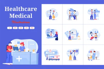 Saúde e Medicina Pacote de Ilustrações