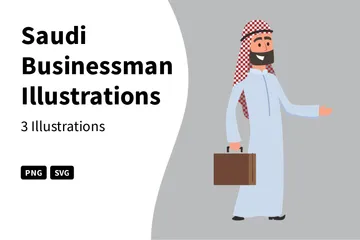 Saudi Businessman Illustration Pack