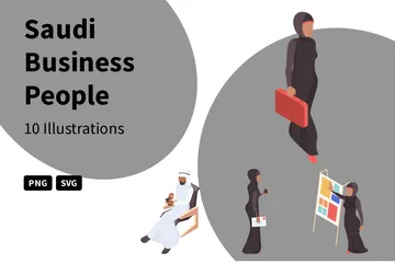 Saudische Geschäftsleute Illustrationspack