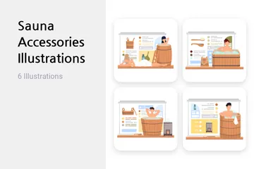 Sauna Accessories Illustration Pack