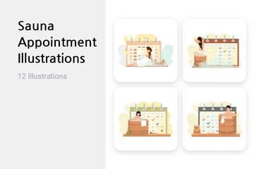 Sauna Appointment Illustration Pack