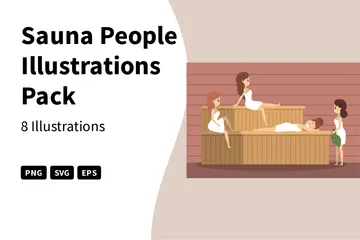 Sauna People Illustration Pack