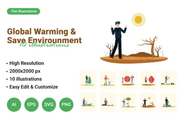 Sauver l'environnement Illustration Pack