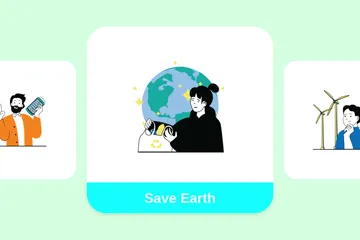 Save Earth Illustration Pack