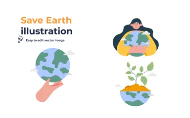 Save Earth Illustration Pack