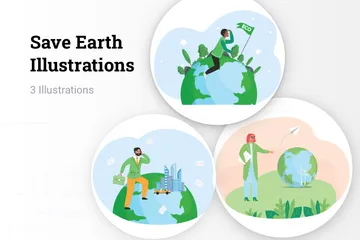 Save Earth Illustration Pack