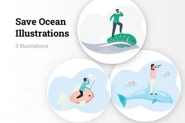 Save Ocean Illustration Pack