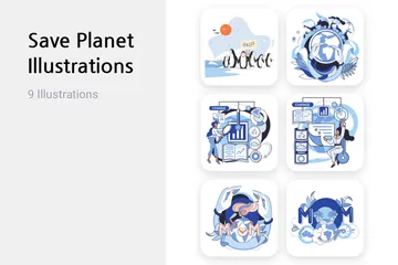 Save Planet Illustration Pack