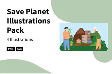 Save Planet Illustration Pack