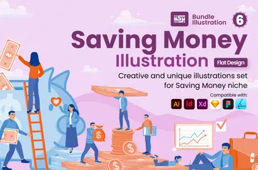 Saving Money Illustration Pack